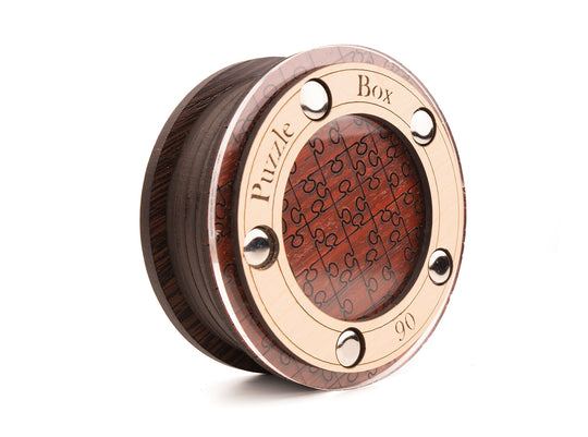 Round Wooden Puzzle Box 06 - Tricky Brain Teaser for Adults