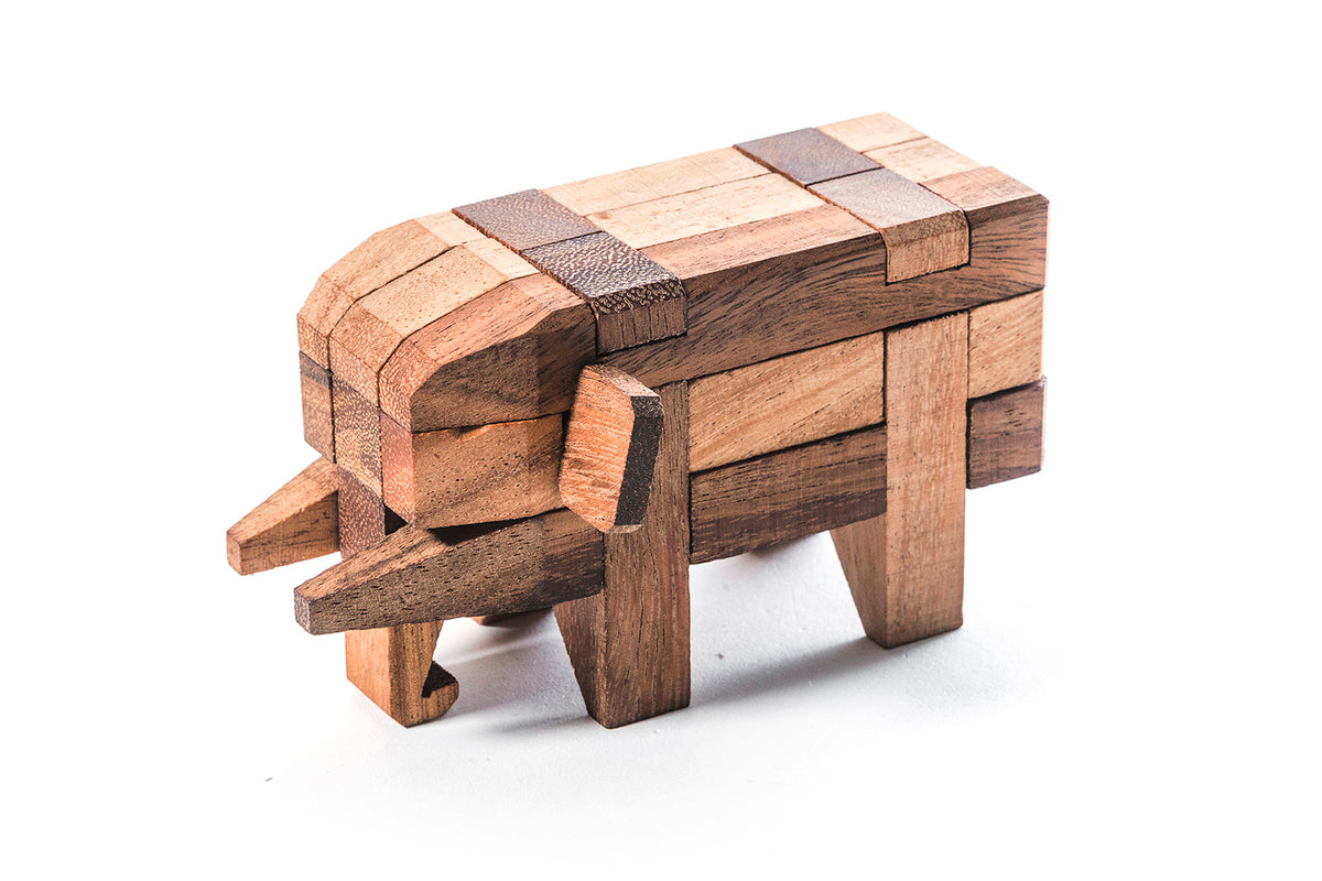 ACROPAQ Puzzle en bois éléphant - 150 pièces, format A4 210 x 297 mm,  Pièces de puzzle