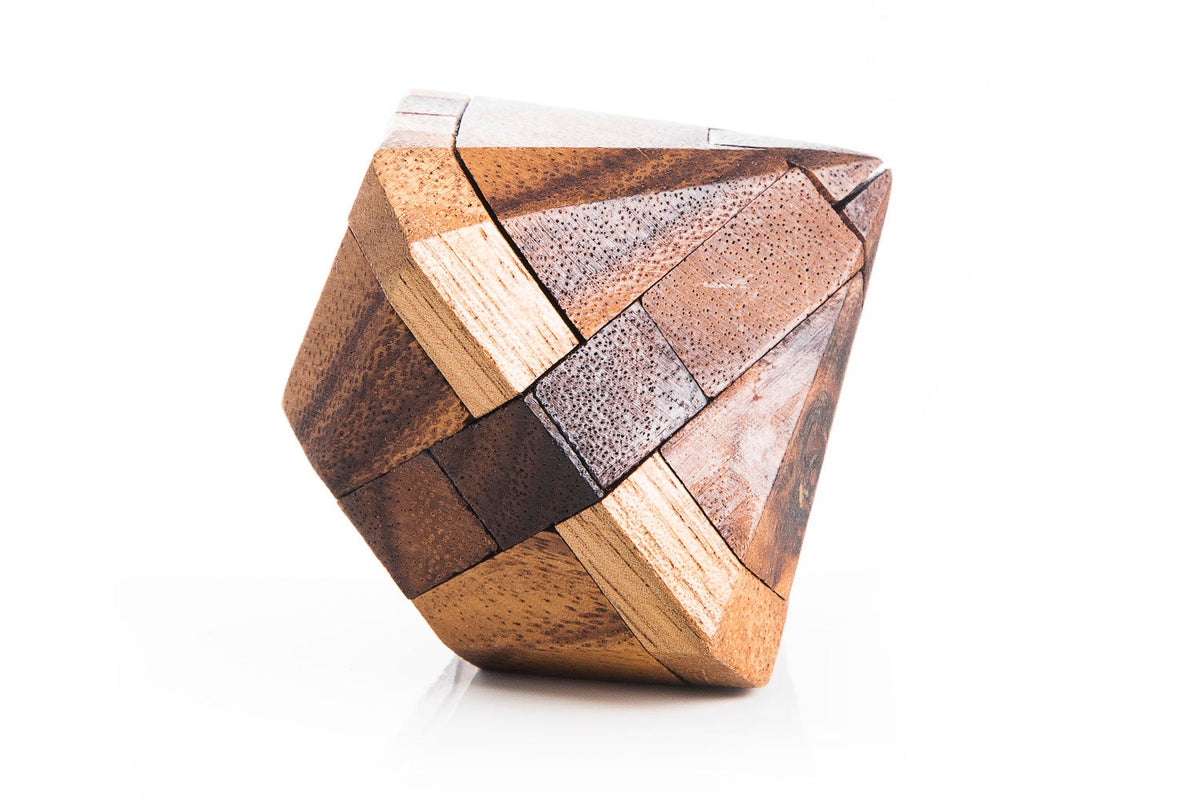 Wooden Toy : Diamond Cube Puzzle small the Organic Natural Puzzle