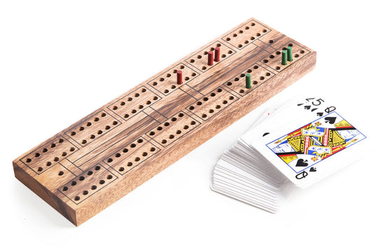 Cribbage Wooden Board with Cards