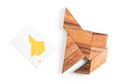 Tangram Wooden Puzzle - two sets with 65 challenge cards