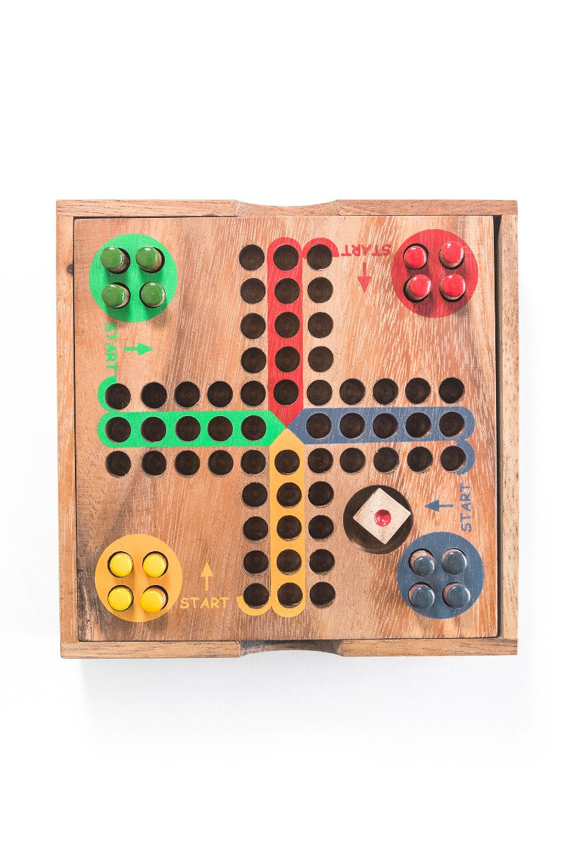 Matte Wooden Table Ludo Board Game, Number Of Players: 4, 15x15inch