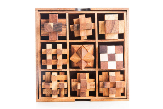 9 Mechanical Puzzle Wooden Gift Box for Adults 