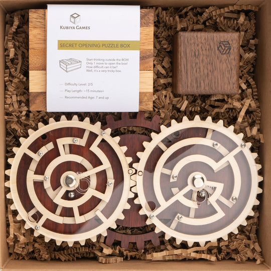 Wooden Logic Brain Teaser Puzzle Gift Box - Gift For Puzzle Lovers