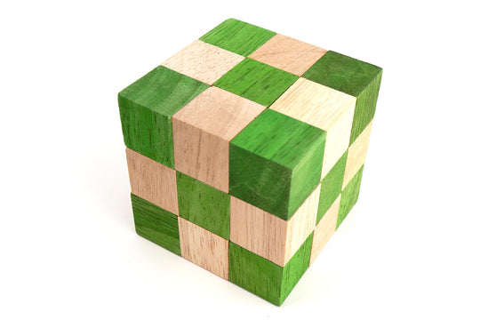Green Snake Cube Wooden Puzzle