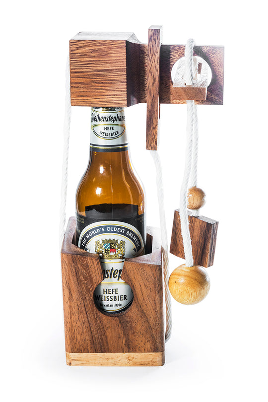 Think Before You Drink Puzzle - Beer Lock Bottle Wooden Puzzle