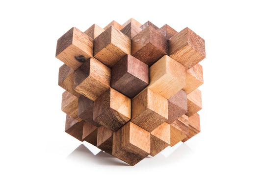 Twist Crystal Puzzle - Twist Wood String of Cubes Brain Teaser