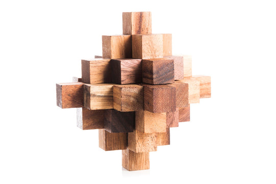 19 Piece Japanese Crystal Interlocking Wooden Puzzle