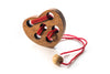 Wooden Heart Disentanglement String Brain Teaser Puzzle