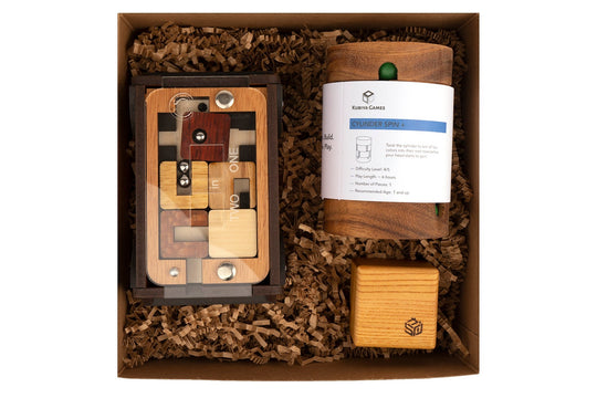 The Genius Puzzle Gift Box For Him - Wooden Puzzle Set for Adults 