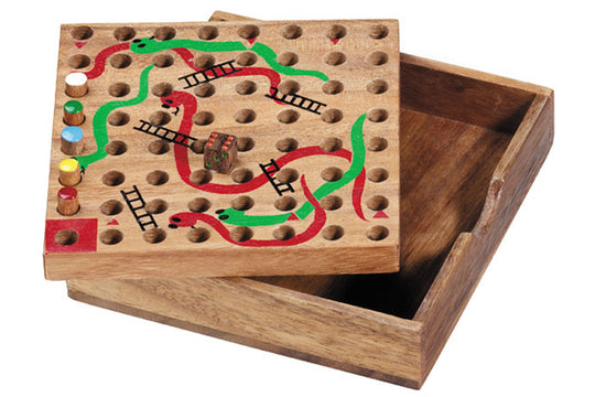 Snakes and Ladders Wooden Game