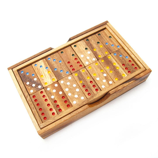 Double 6 Wooden Dominoes Set Box